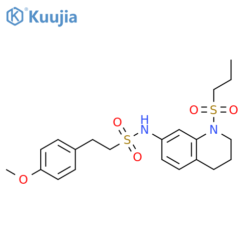 2-(4-methoxyphenyl)-N-[1-(propane-1-sulfonyl)-1,2,3,4-tetrahydroquinolin-7-yl]ethane-1-sulfonamide structure