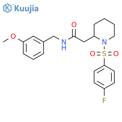 2-[1-(4-fluorobenzenesulfonyl)piperidin-2-yl]-N-[(3-methoxyphenyl)methyl]acetamide structure