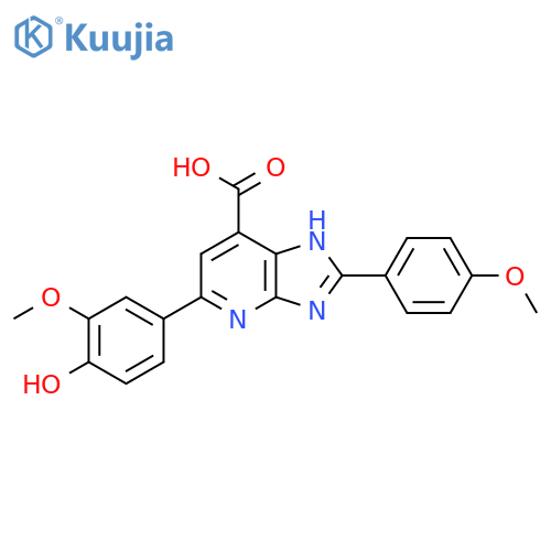 5-(4-hydroxy-3-methoxyphenyl)-2-(4-methoxyphenyl)-3H-imidazo[4,5-b]pyridine-7-carboxylic acid structure