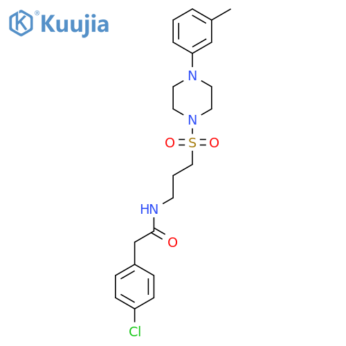 2-(4-chlorophenyl)-N-(3-{[4-(3-methylphenyl)piperazin-1-yl]sulfonyl}propyl)acetamide structure