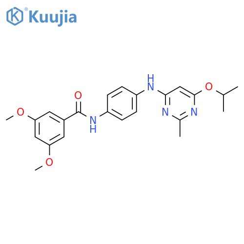 3,5-dimethoxy-N-(4-{[2-methyl-6-(propan-2-yloxy)pyrimidin-4-yl]amino}phenyl)benzamide structure