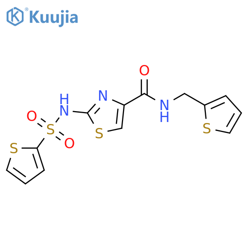 N-[(thiophen-2-yl)methyl]-2-(thiophene-2-sulfonamido)-1,3-thiazole-4-carboxamide structure