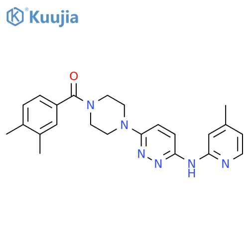 6-[4-(3,4-dimethylbenzoyl)piperazin-1-yl]-N-(4-methylpyridin-2-yl)pyridazin-3-amine structure