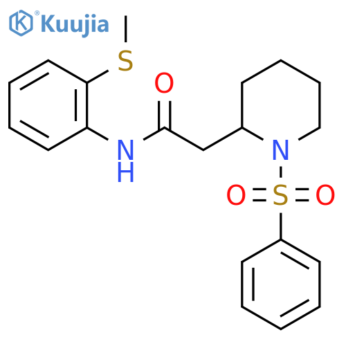 2-[1-(benzenesulfonyl)piperidin-2-yl]-N-[2-(methylsulfanyl)phenyl]acetamide structure