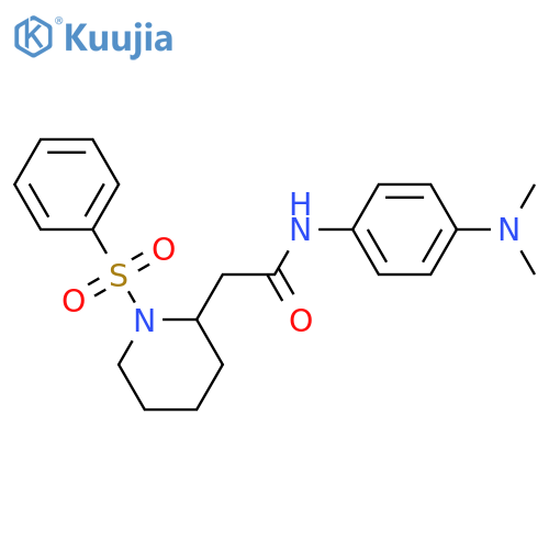 2-[1-(benzenesulfonyl)piperidin-2-yl]-N-[4-(dimethylamino)phenyl]acetamide structure