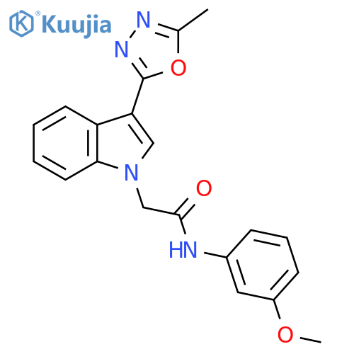 N-(3-methoxyphenyl)-2-[3-(5-methyl-1,3,4-oxadiazol-2-yl)-1H-indol-1-yl]acetamide structure
