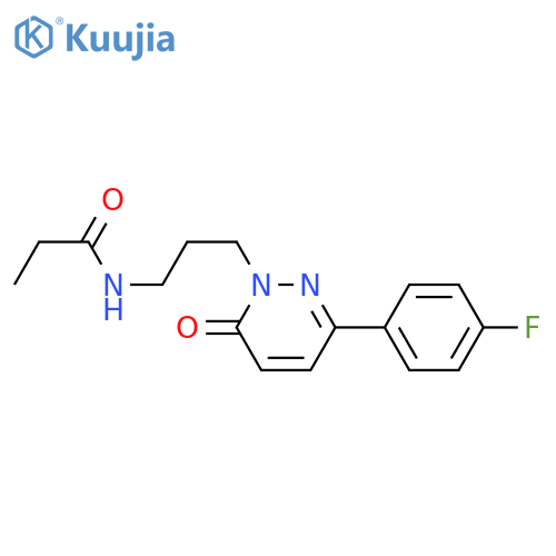 N-{3-[3-(4-fluorophenyl)-6-oxo-1,6-dihydropyridazin-1-yl]propyl}propanamide structure