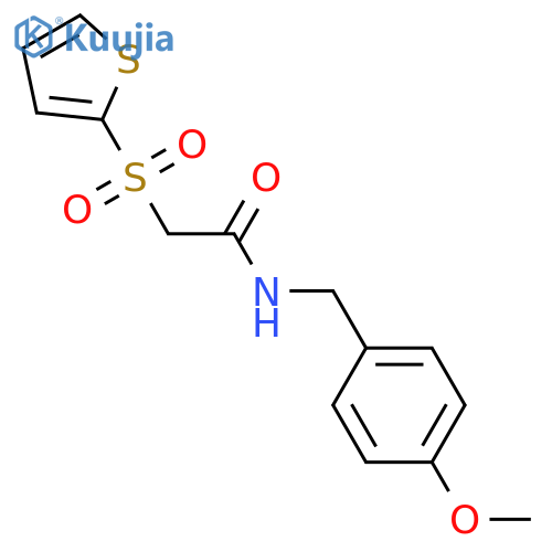N-[(4-methoxyphenyl)methyl]-2-(thiophene-2-sulfonyl)acetamide structure