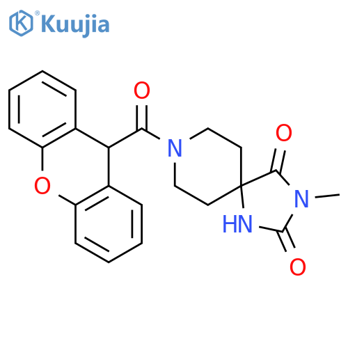 3-methyl-8-(9H-xanthene-9-carbonyl)-1,3,8-triazaspiro[4.5]decane-2,4-dione structure