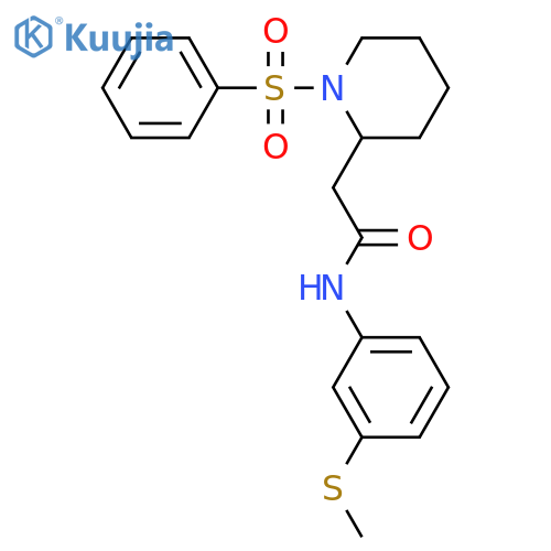 2-[1-(benzenesulfonyl)piperidin-2-yl]-N-[3-(methylsulfanyl)phenyl]acetamide structure