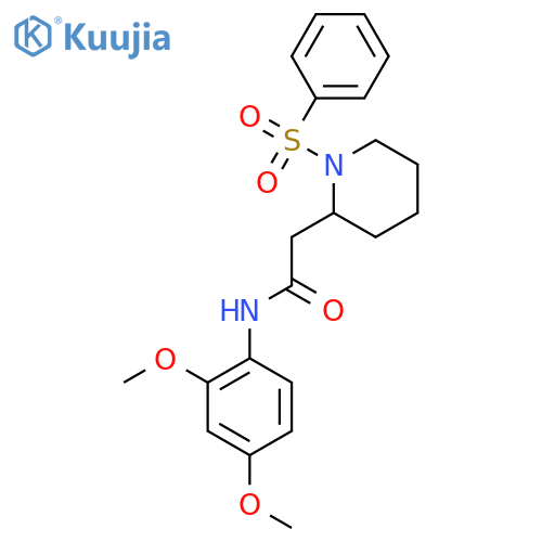 2-[1-(benzenesulfonyl)piperidin-2-yl]-N-(2,4-dimethoxyphenyl)acetamide structure