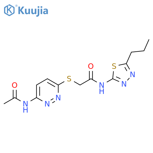 2-[(6-acetamidopyridazin-3-yl)sulfanyl]-N-(5-propyl-1,3,4-thiadiazol-2-yl)acetamide structure
