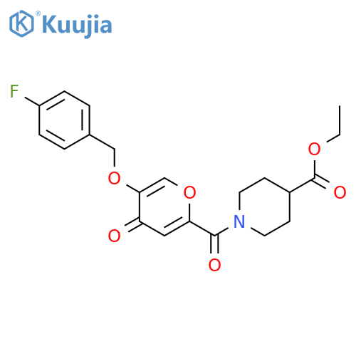 ethyl 1-{5-[(4-fluorophenyl)methoxy]-4-oxo-4H-pyran-2-carbonyl}piperidine-4-carboxylate structure