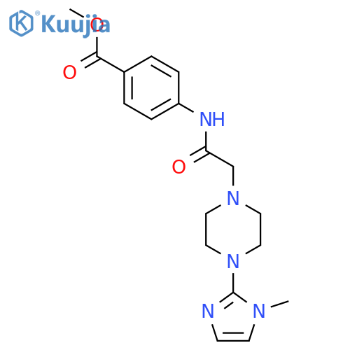 methyl 4-{2-[4-(1-methyl-1H-imidazol-2-yl)piperazin-1-yl]acetamido}benzoate structure