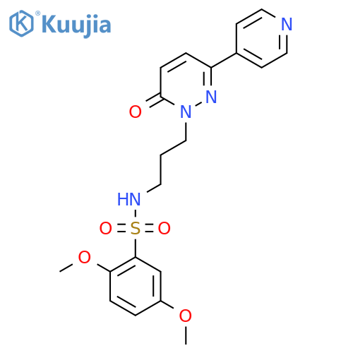 2,5-dimethoxy-N-{3-[6-oxo-3-(pyridin-4-yl)-1,6-dihydropyridazin-1-yl]propyl}benzene-1-sulfonamide structure