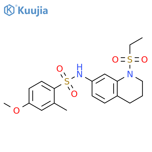 N-[1-(ethanesulfonyl)-1,2,3,4-tetrahydroquinolin-7-yl]-4-methoxy-2-methylbenzene-1-sulfonamide structure