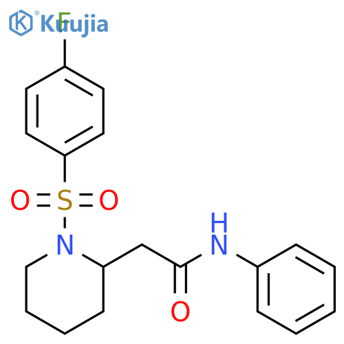 2-[1-(4-fluorobenzenesulfonyl)piperidin-2-yl]-N-phenylacetamide structure