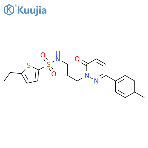 5-ethyl-N-{3-[3-(4-methylphenyl)-6-oxo-1,6-dihydropyridazin-1-yl]propyl}thiophene-2-sulfonamide structure