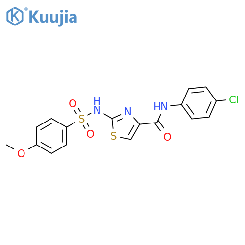 N-(4-chlorophenyl)-2-(4-methoxybenzenesulfonamido)-1,3-thiazole-4-carboxamide structure