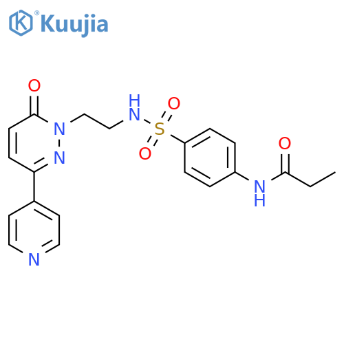 N-[4-({2-[6-oxo-3-(pyridin-4-yl)-1,6-dihydropyridazin-1-yl]ethyl}sulfamoyl)phenyl]propanamide structure