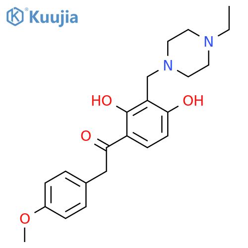 1-{3-[(4-ethylpiperazin-1-yl)methyl]-2,4-dihydroxyphenyl}-2-(4-methoxyphenyl)ethan-1-one structure