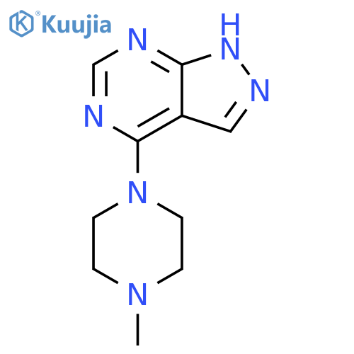 1-methyl-4-{1H-pyrazolo[3,4-d]pyrimidin-4-yl}piperazine structure