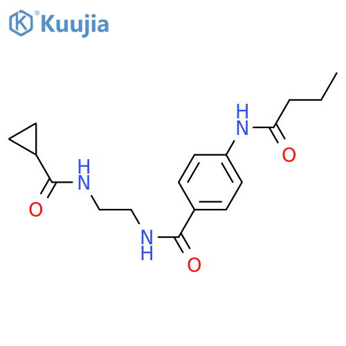4-butanamido-N-[2-(cyclopropylformamido)ethyl]benzamide structure