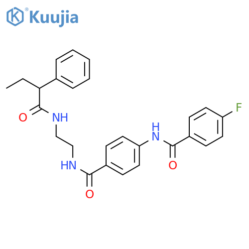 4-fluoro-N-(4-{[2-(2-phenylbutanamido)ethyl]carbamoyl}phenyl)benzamide structure