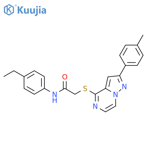 N-(4-ethylphenyl)-2-{[2-(4-methylphenyl)pyrazolo[1,5-a]pyrazin-4-yl]sulfanyl}acetamide structure