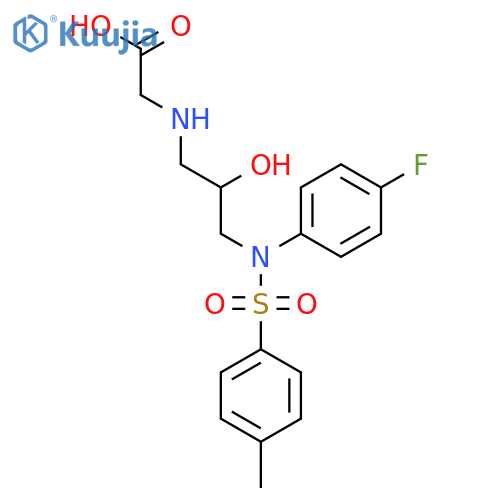 2-({3-[N-(4-fluorophenyl)4-methylbenzenesulfonamido]-2-hydroxypropyl}amino)acetic acid structure