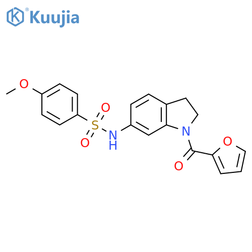 N-[1-(furan-2-carbonyl)-2,3-dihydro-1H-indol-6-yl]-4-methoxybenzene-1-sulfonamide structure