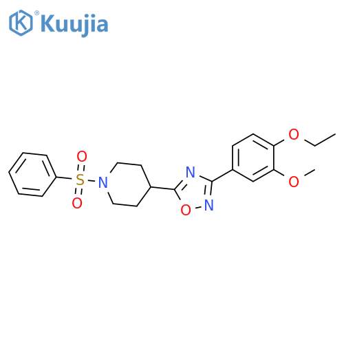1-(benzenesulfonyl)-4-[3-(4-ethoxy-3-methoxyphenyl)-1,2,4-oxadiazol-5-yl]piperidine structure