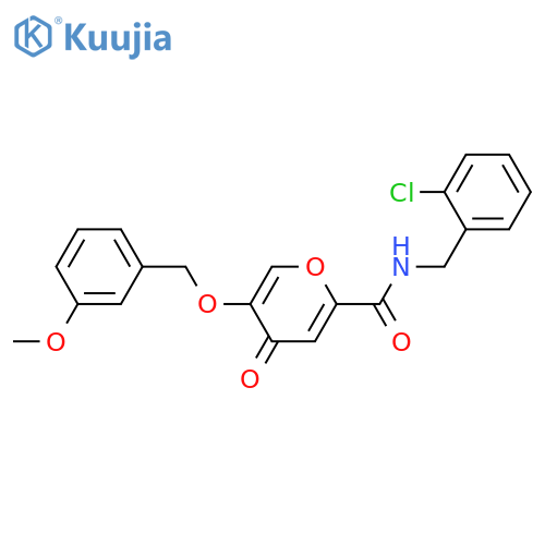 N-[(2-chlorophenyl)methyl]-5-[(3-methoxyphenyl)methoxy]-4-oxo-4H-pyran-2-carboxamide structure
