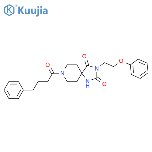 3-(2-phenoxyethyl)-8-(4-phenylbutanoyl)-1,3,8-triazaspiro[4.5]decane-2,4-dione structure
