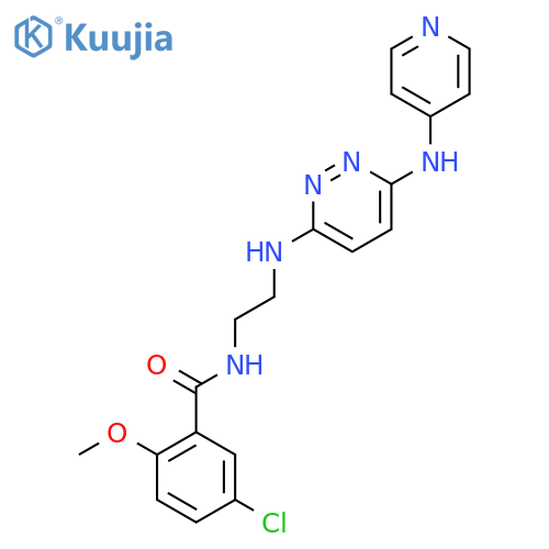 5-chloro-2-methoxy-N-[2-({6-[(pyridin-4-yl)amino]pyridazin-3-yl}amino)ethyl]benzamide structure