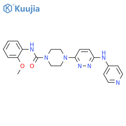 N-(2-methoxyphenyl)-4-{6-[(pyridin-4-yl)amino]pyridazin-3-yl}piperazine-1-carboxamide structure