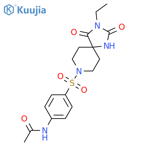 N-[4-({3-ethyl-2,4-dioxo-1,3,8-triazaspiro[4.5]decan-8-yl}sulfonyl)phenyl]acetamide structure