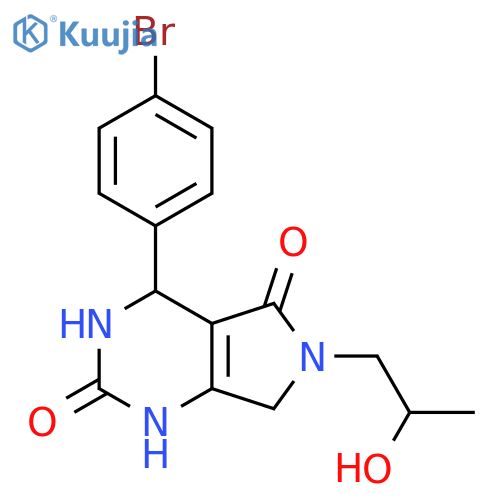 4-(4-bromophenyl)-6-(2-hydroxypropyl)-1H,2H,3H,4H,5H,6H,7H-pyrrolo[3,4-d]pyrimidine-2,5-dione structure