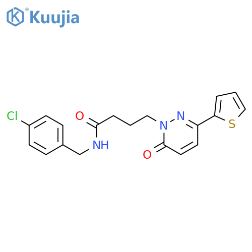 N-[(4-chlorophenyl)methyl]-4-[6-oxo-3-(thiophen-2-yl)-1,6-dihydropyridazin-1-yl]butanamide structure