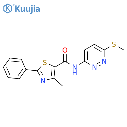 4-methyl-N-[6-(methylsulfanyl)pyridazin-3-yl]-2-phenyl-1,3-thiazole-5-carboxamide structure