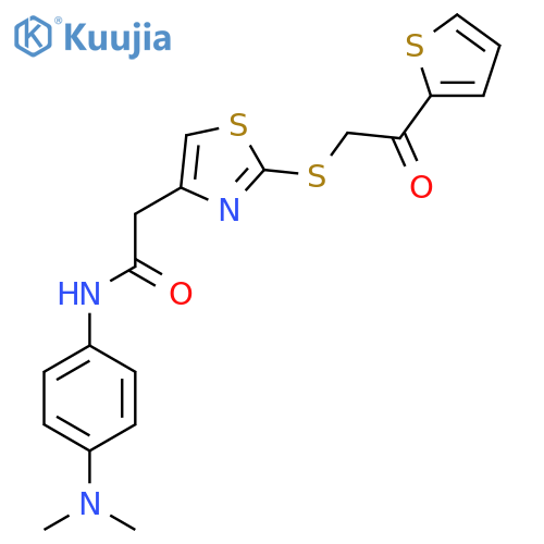 N-[4-(dimethylamino)phenyl]-2-(2-{[2-oxo-2-(thiophen-2-yl)ethyl]sulfanyl}-1,3-thiazol-4-yl)acetamide structure