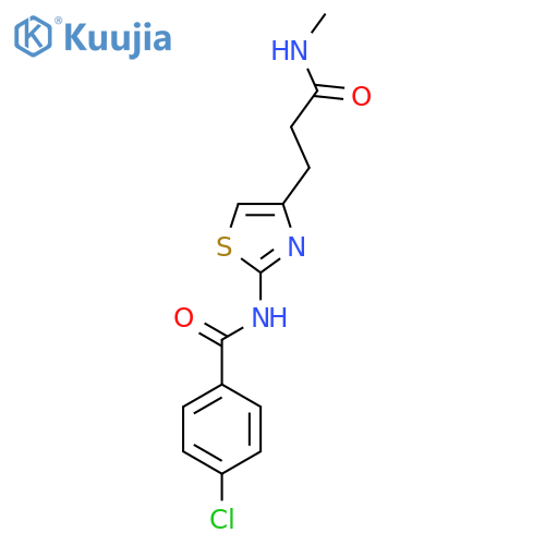 4-chloro-N-{4-[2-(methylcarbamoyl)ethyl]-1,3-thiazol-2-yl}benzamide structure