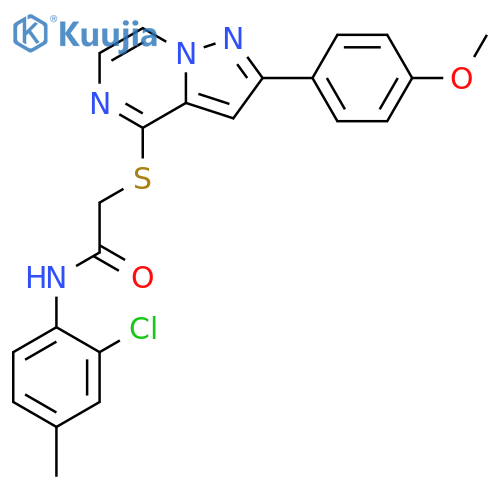 N-(2-chloro-4-methylphenyl)-2-{[2-(4-methoxyphenyl)pyrazolo[1,5-a]pyrazin-4-yl]sulfanyl}acetamide structure