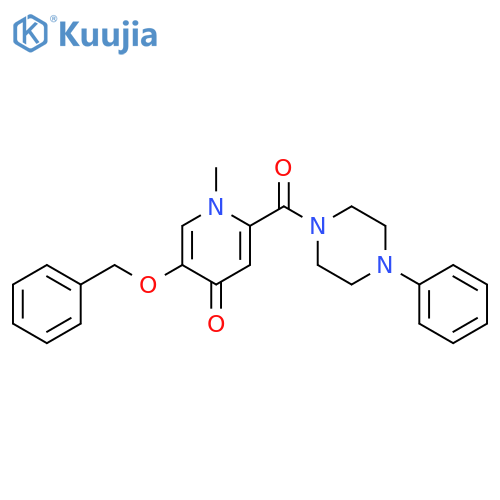 5-(benzyloxy)-1-methyl-2-(4-phenylpiperazine-1-carbonyl)-1,4-dihydropyridin-4-one structure