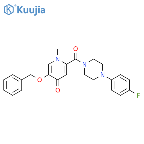 5-(benzyloxy)-2-[4-(4-fluorophenyl)piperazine-1-carbonyl]-1-methyl-1,4-dihydropyridin-4-one structure