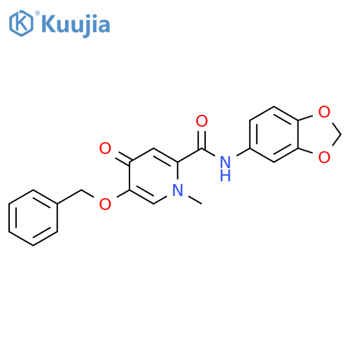 N-(2H-1,3-benzodioxol-5-yl)-5-(benzyloxy)-1-methyl-4-oxo-1,4-dihydropyridine-2-carboxamide structure