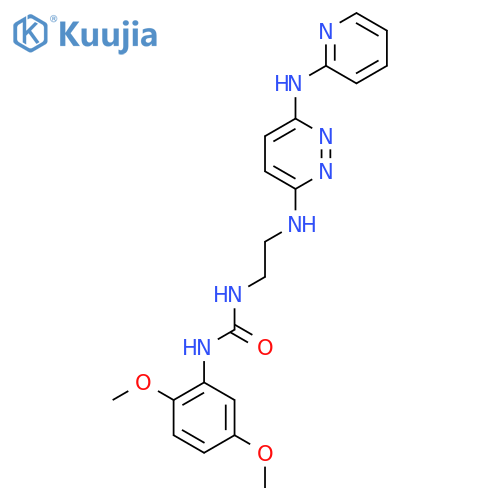 3-(2,5-dimethoxyphenyl)-1-[2-({6-[(pyridin-2-yl)amino]pyridazin-3-yl}amino)ethyl]urea structure