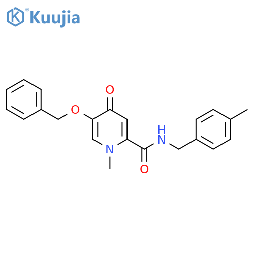 5-(benzyloxy)-1-methyl-N-[(4-methylphenyl)methyl]-4-oxo-1,4-dihydropyridine-2-carboxamide structure