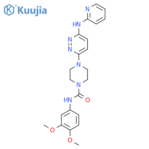 N-(3,4-dimethoxyphenyl)-4-{6-[(pyridin-2-yl)amino]pyridazin-3-yl}piperazine-1-carboxamide structure