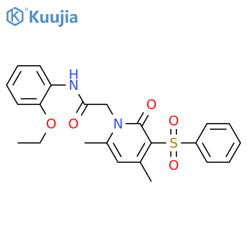 2-[3-(benzenesulfonyl)-4,6-dimethyl-2-oxo-1,2-dihydropyridin-1-yl]-N-(2-ethoxyphenyl)acetamide structure